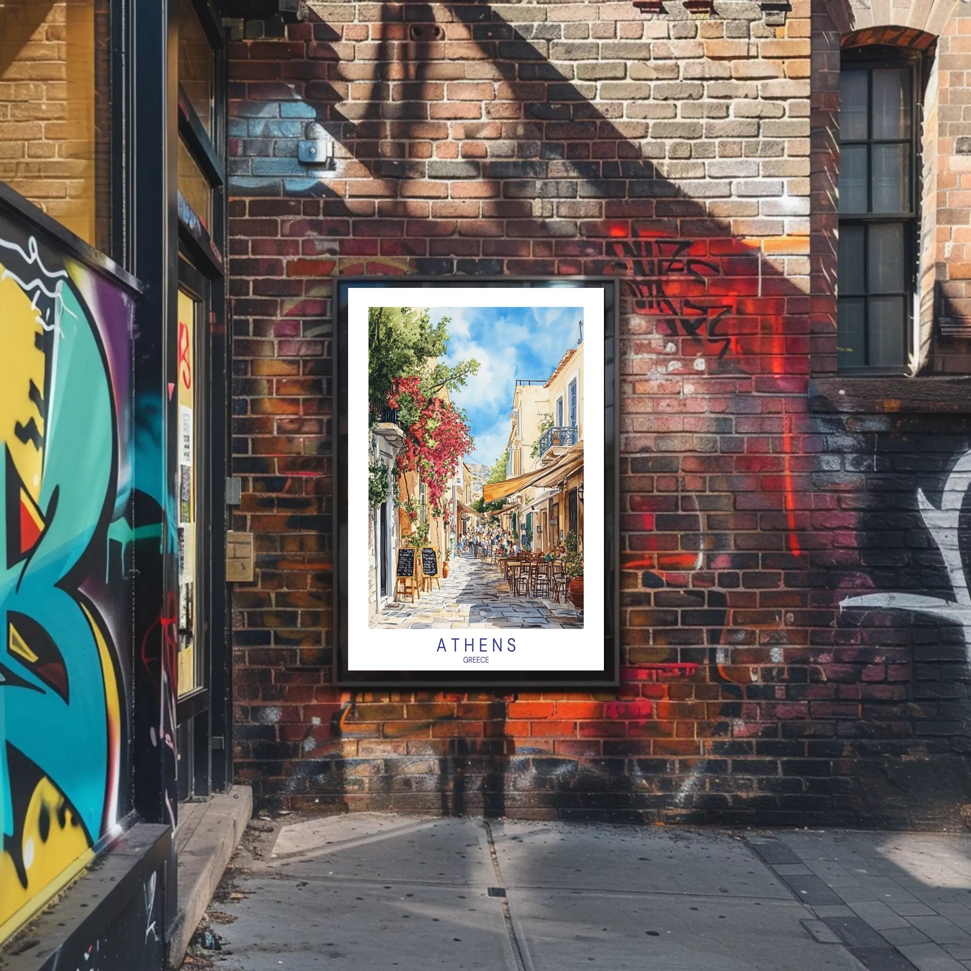 Vibrant Streets of Athens Poster PosterGoat