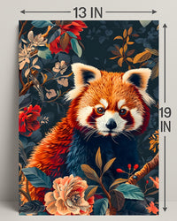 Red Panda Nature Whimsy: Stunning Vibrant Animal Poster