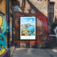 Sydney's Iconic Beauty: Opera House and Bridge Travel Poster