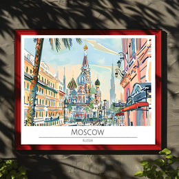 Vibrant Moscow Illustration Poster PosterGoat