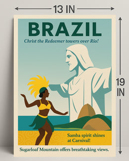 Discover Brazil Vintage Travel Poster Wall Art PosterGoat