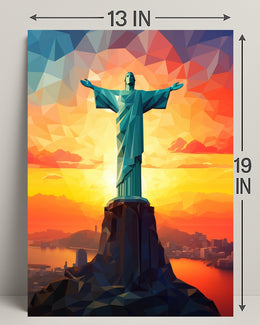 Christ The Redeemer At Sunset Poster