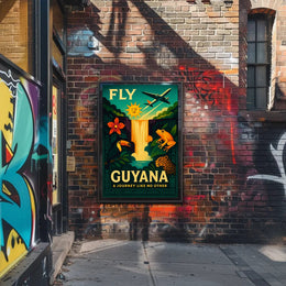 Vibrant Guyana Vintage Travel Adventure Poster PosterGoat
