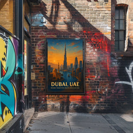 Dubai Skyline Poster: Tradition Meets Modernity at Sunset