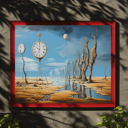 Surreal Time Distortion Desert Artistic Poster