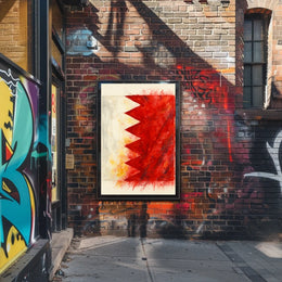 Abstract Bahrain Flag Abstract Poster