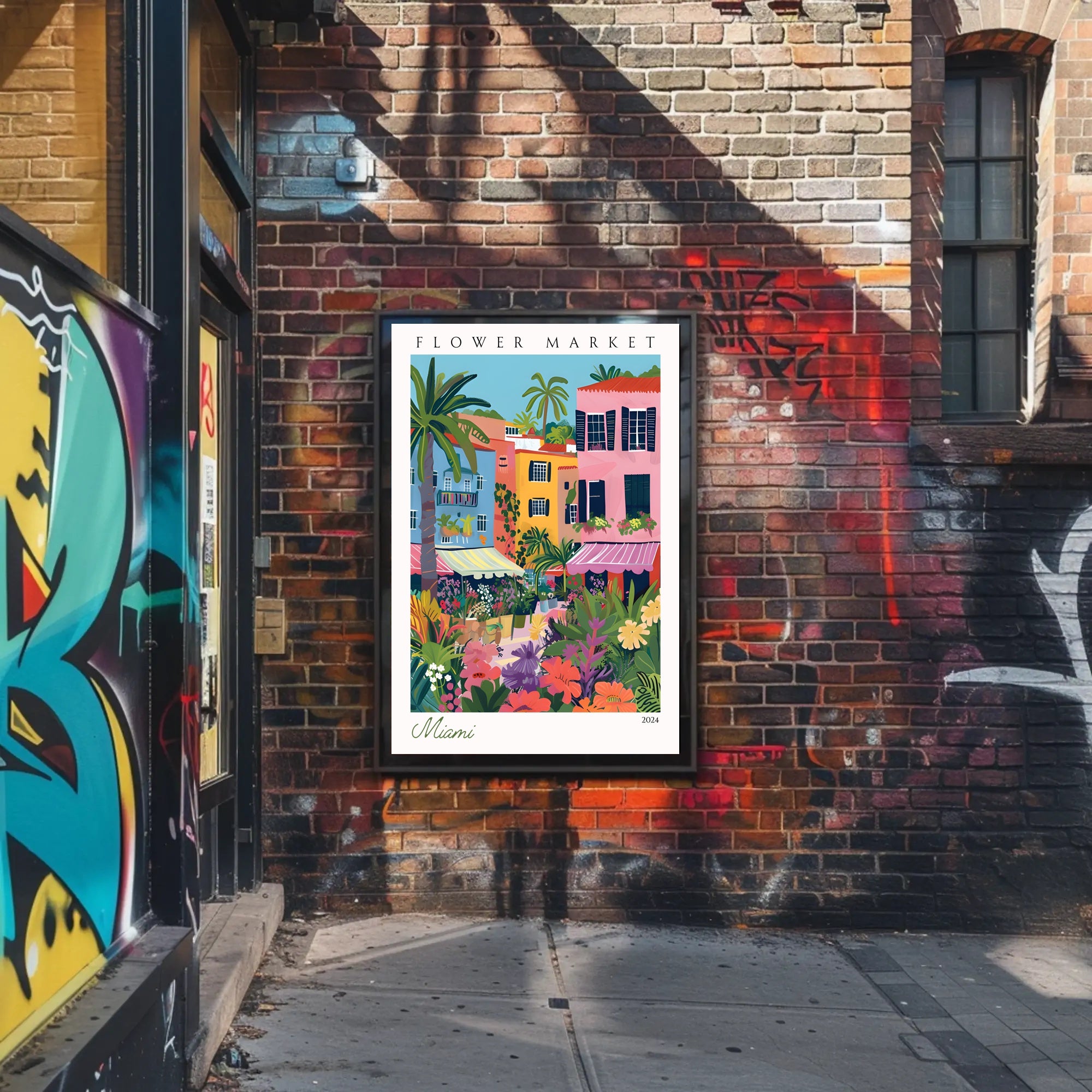 Vibrant Flower Market Poster PosterGoat