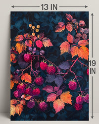 Raspberry Branches Illustration: Abstract or Artistic Poster