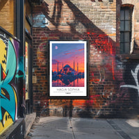 Hagia Sophia Sunset: Captivating Cultural Heritage Poster