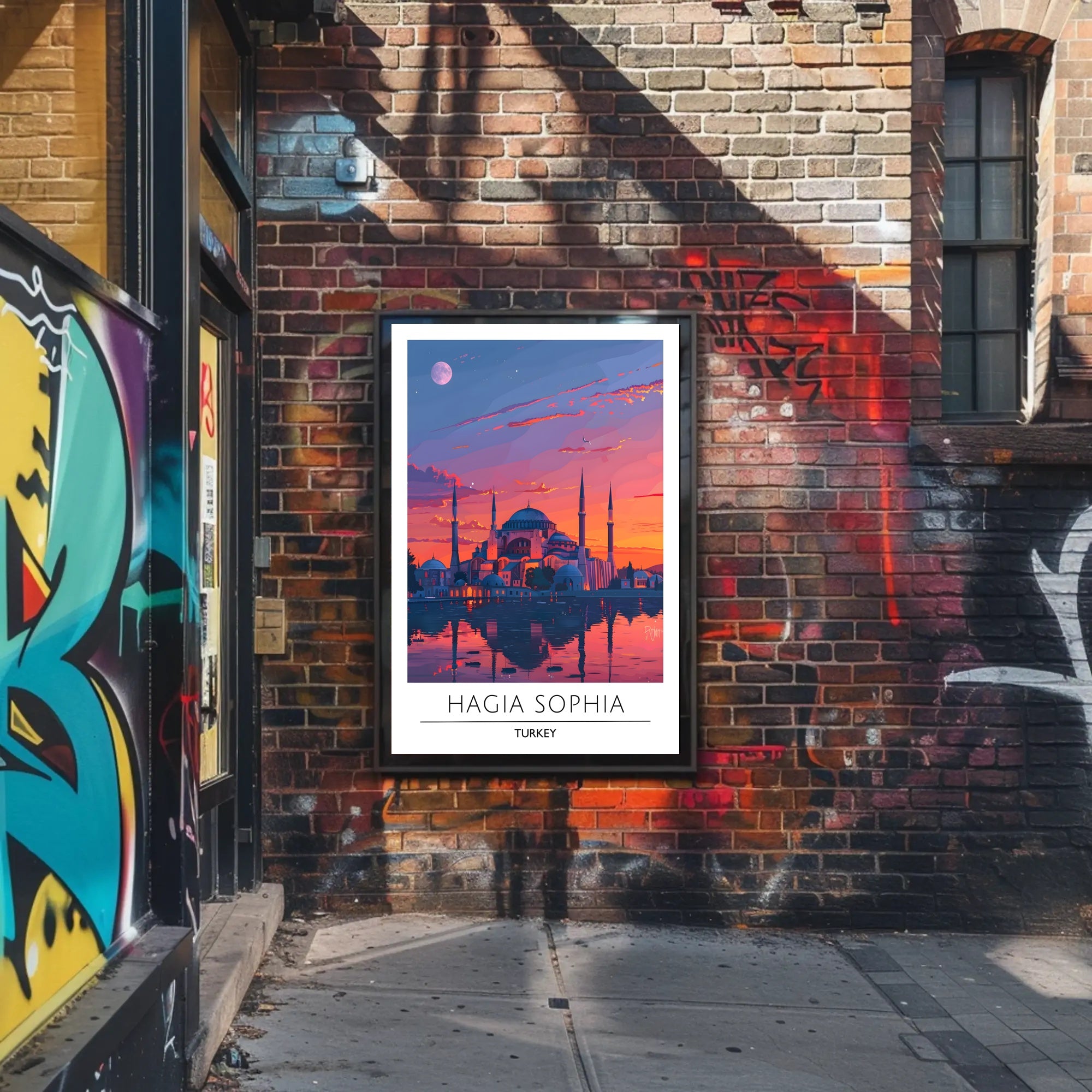 Hagia Sophia Sunset: Captivating Cultural Heritage Poster