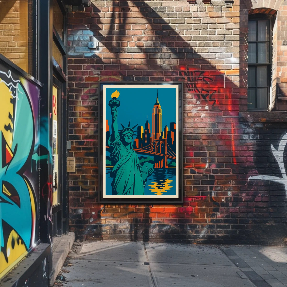 New York City Skyline Poster Retro Wall Art For Home Decor