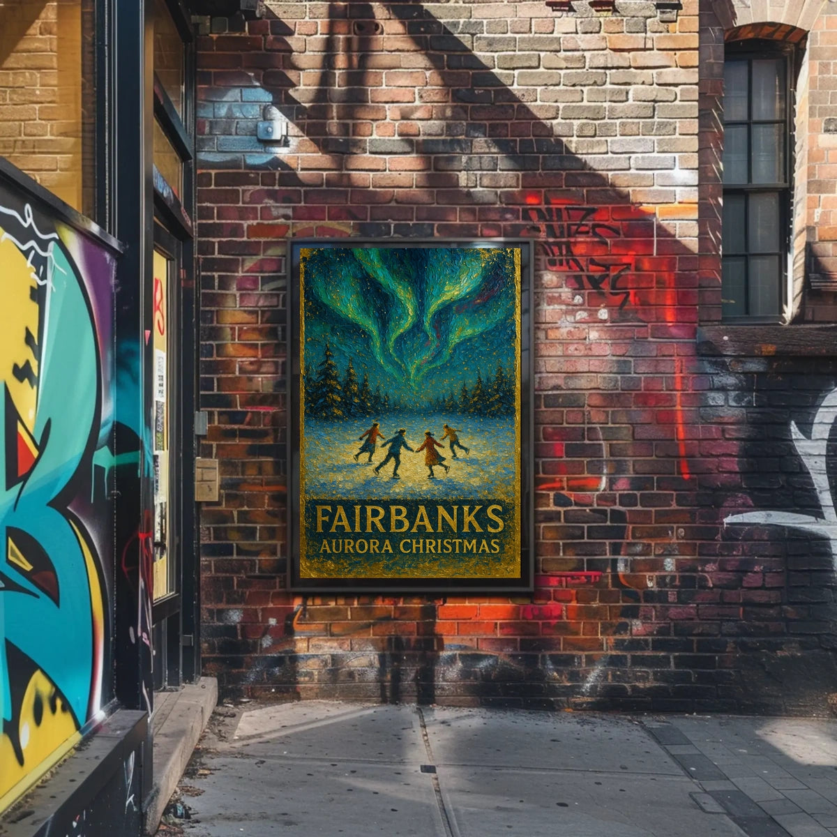 Fairbanks Aurora Christmas Poster