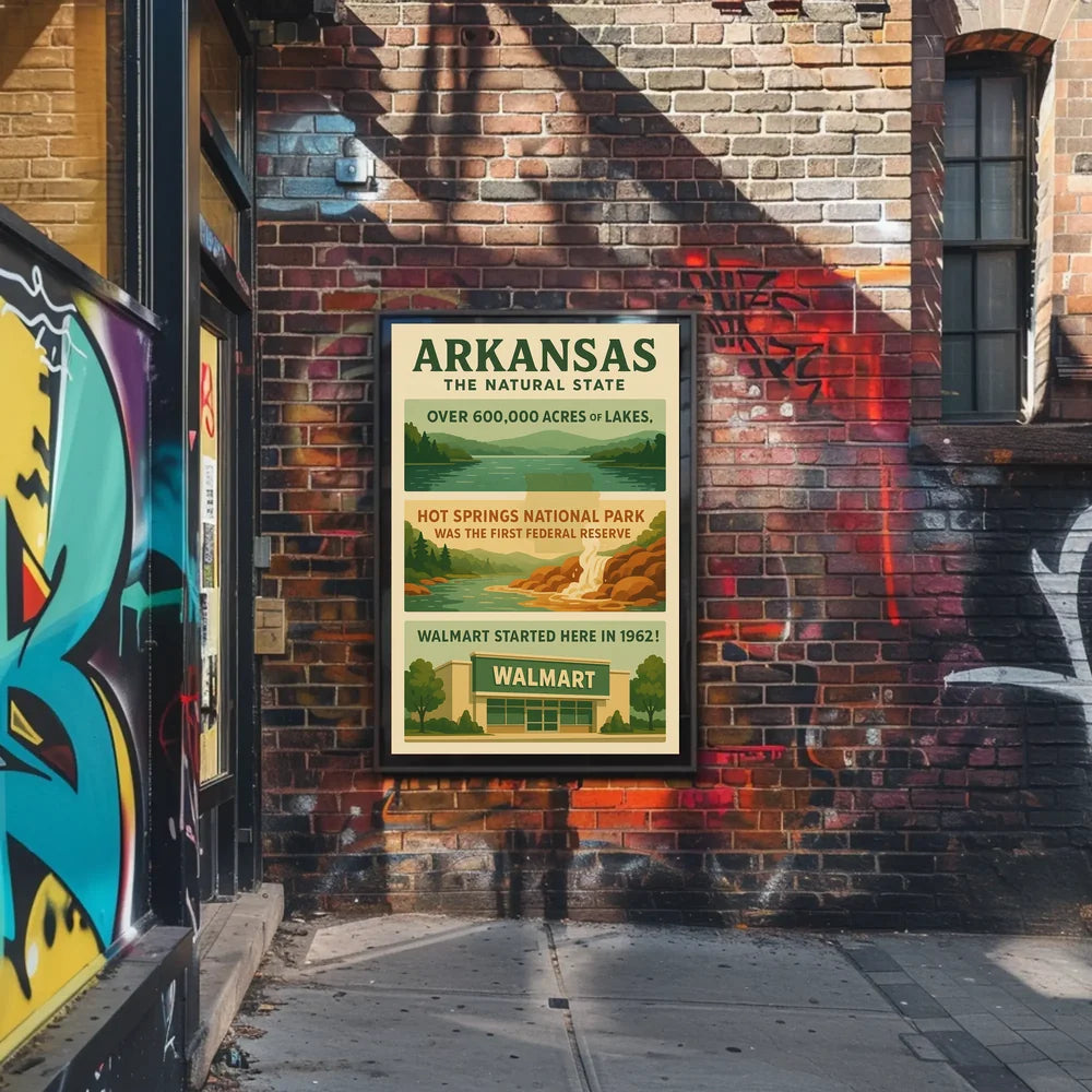 Arkansas Natural Beauty and Lakes Travel Poster