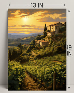 Tuscan Vineyard At Sunset Poster