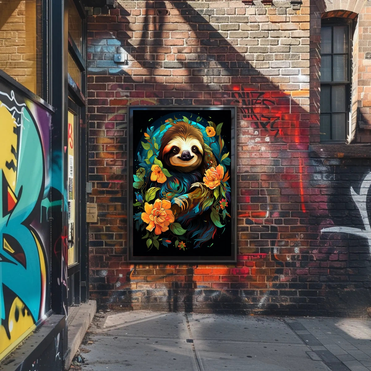 Enchanted Sloth In Bloom Poster