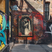 Skeleton Wedding Embrace: Romantic Cultural or Heritage Poster