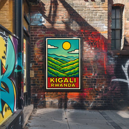 Kigali, Rwanda Vibrant Landscapes Poster