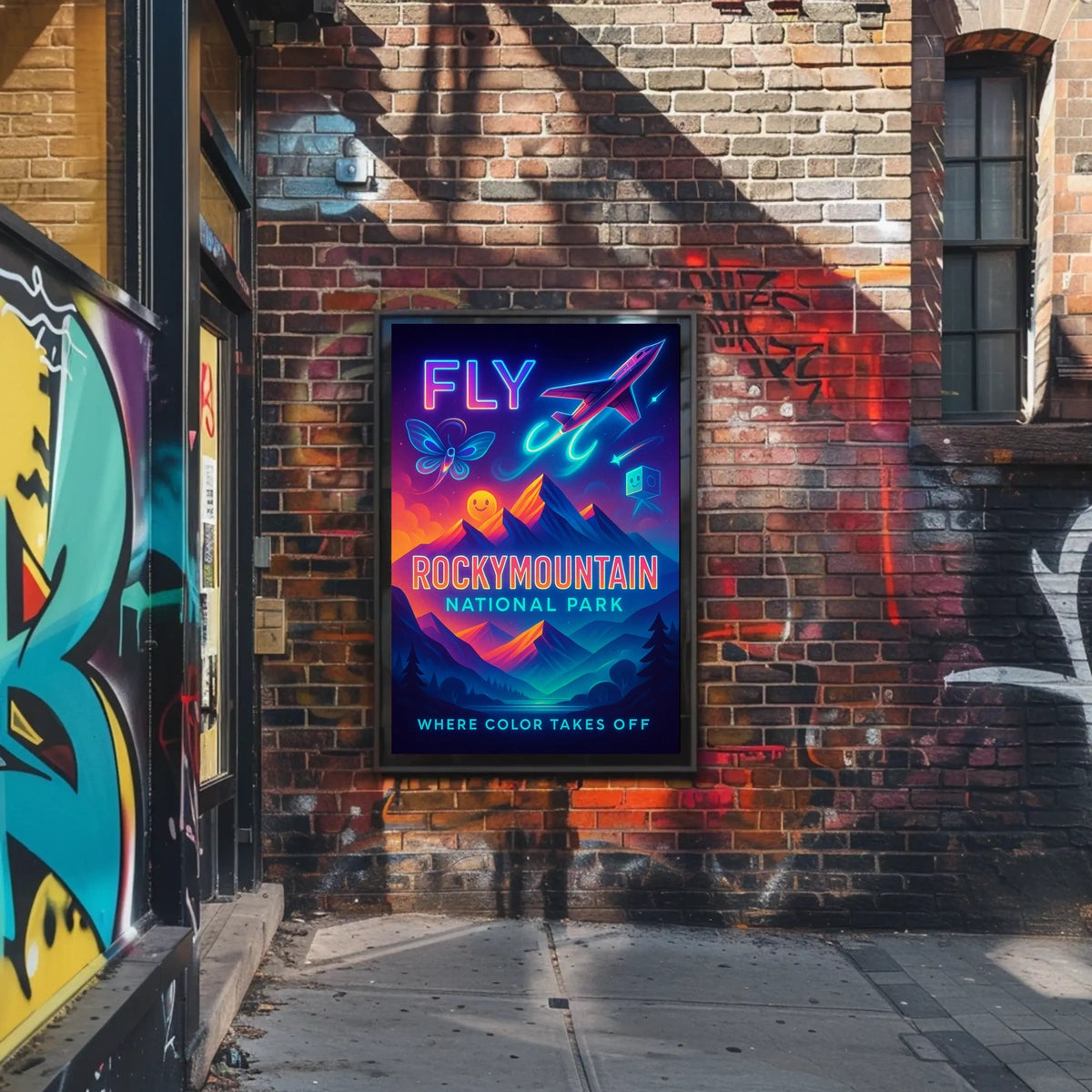Fly to Rocky Mountain National Park Poster