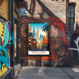 Barcelona Vibrant Cityscape Urban or Cityscape Poster