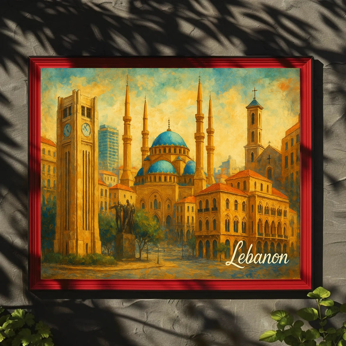Beirut Cityscape Nightscape Wanderlust Urban Art Poster