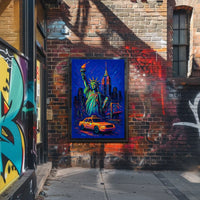 Vibrant New York Cityscape Art with Neon Aesthetic Urban Poster