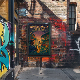 New Orleans Vintage Music Scene Art Poster