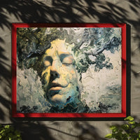 Surreal Nature-Inspired Human Face Art Poster