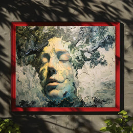 Surreal Nature-Inspired Human Face Art Poster