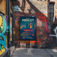 Kansas City Jazz and BBQ Urban Cityscape Poster PosterGoat