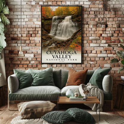 Cuyahoga Valley National Park Autumn Falls Travel Poster