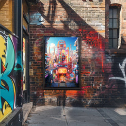 Neon Cityscape Poster