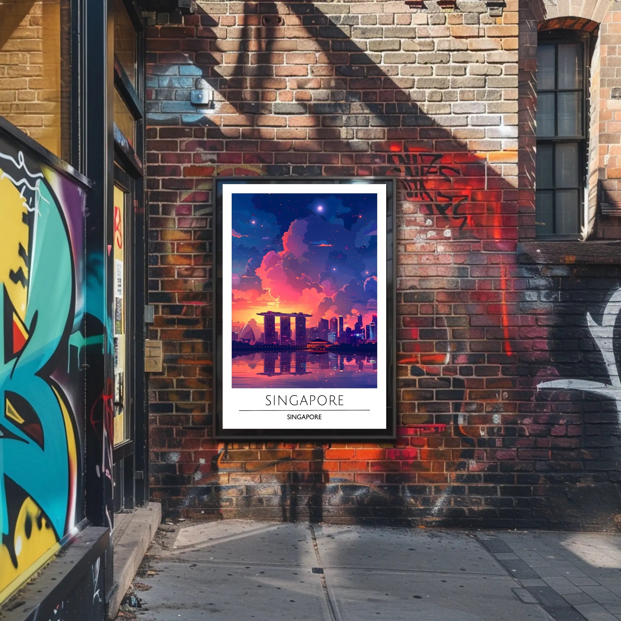 Singapore Skyline Sunset Vista Urban or Cityscape Poster