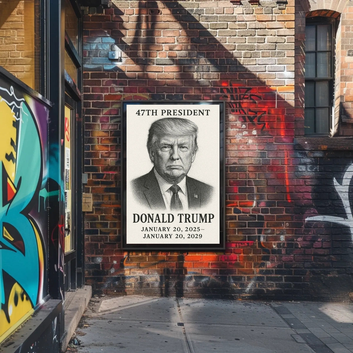 Donald Trump 47th President Pop Art Typography Patriotic Wall Decor Collectors Gallery Poster