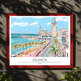 Valencia Coastal View Poster PosterGoat