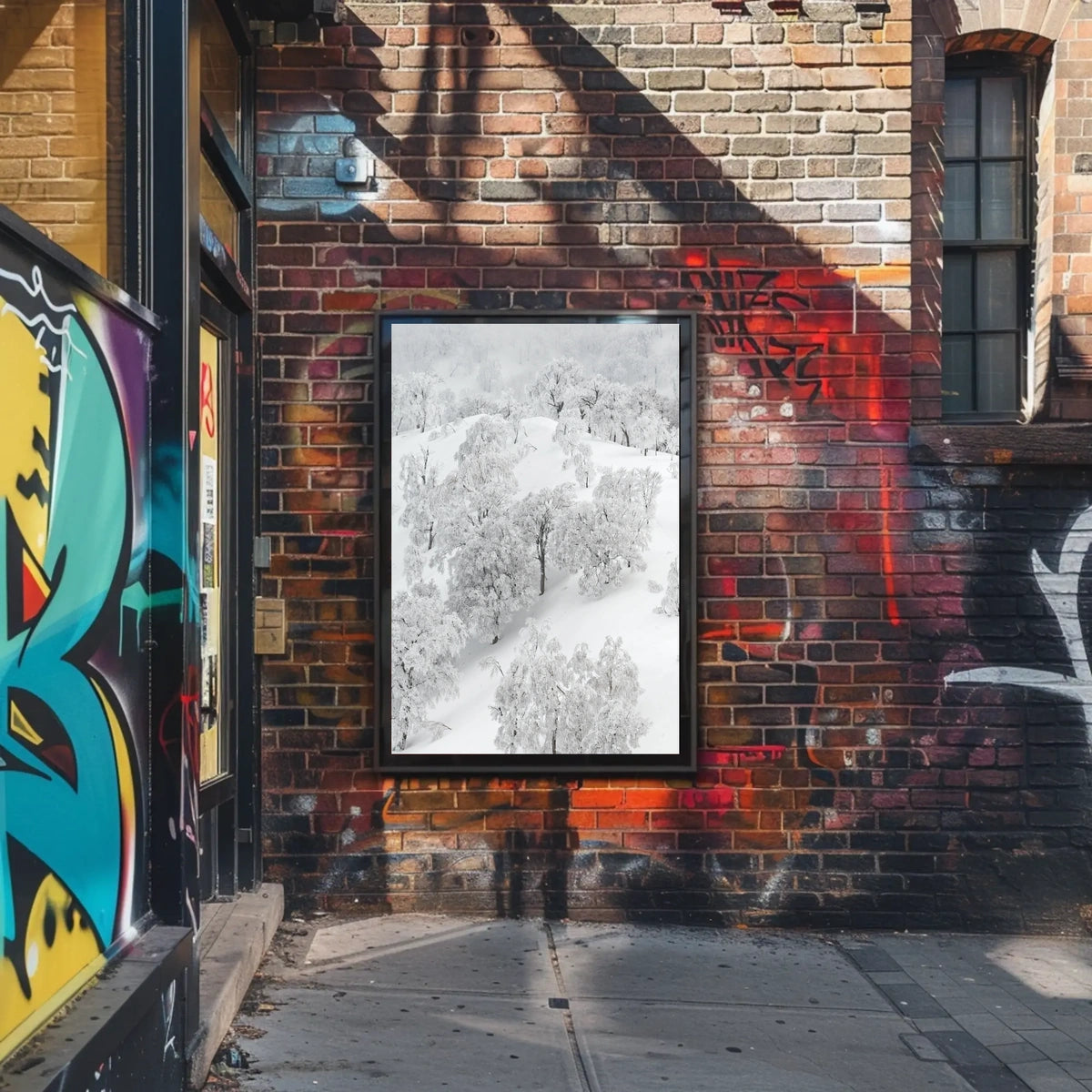 Serene Winter Wonderland Photorealistic National Park Poster