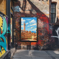 Siena Cityscape Art: Explore Tuscan Charm with Travel Poster