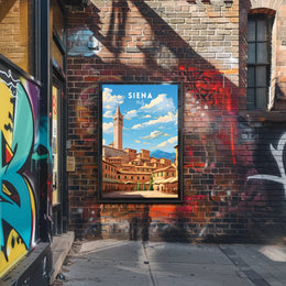 Siena Cityscape Art: Explore Tuscan Charm with Travel Poster