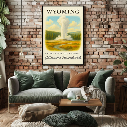 Wyoming Yellowstone National Park United States Travel Poster