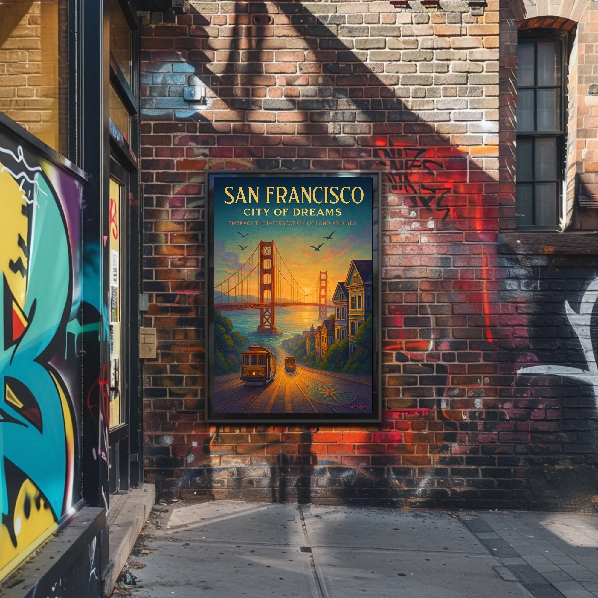 Golden Gate Bridge Sunset Urban or Cityscape Poster
