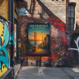 Golden Gate Bridge Sunset Urban or Cityscape Poster
