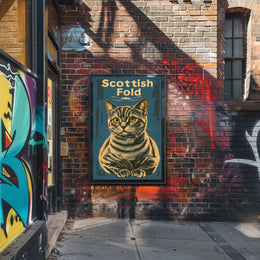 Scottish Fold Cat Artwork Minimalist Studio Poster