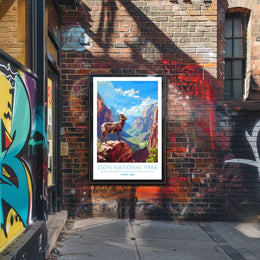 Zion National Park Illustration Poster