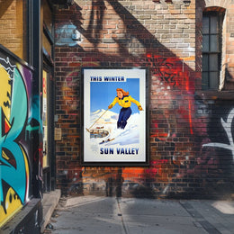 Vintage Sun Valley Winter Adventure Travel Poster PosterGoat