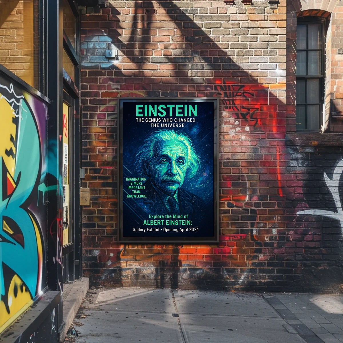 Albert Einstein Genius Exhibit Poster: Modern Art Print