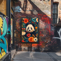 Panda in Bloom: Artistic Harmony Animal Poster