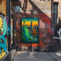 Pixelated New York Dreamscape Poster For Modern Home Decor