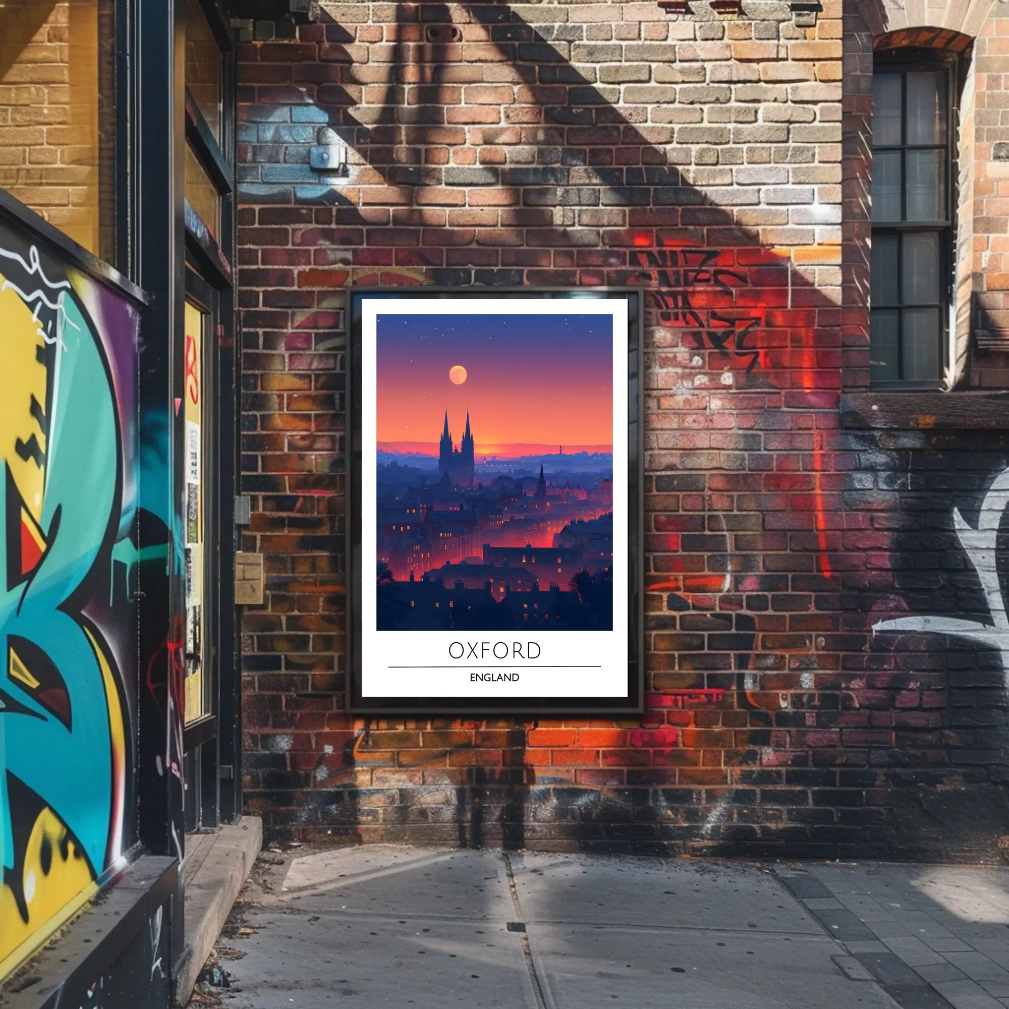 Oxford Skyline Sunset: Urban or Cityscape Poster