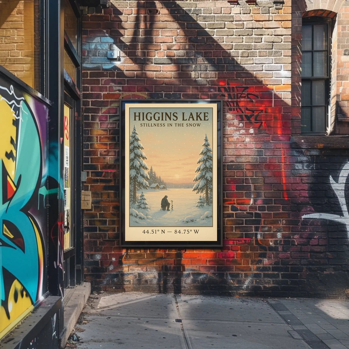 Higgins Lake Stillness in the Snow Poster