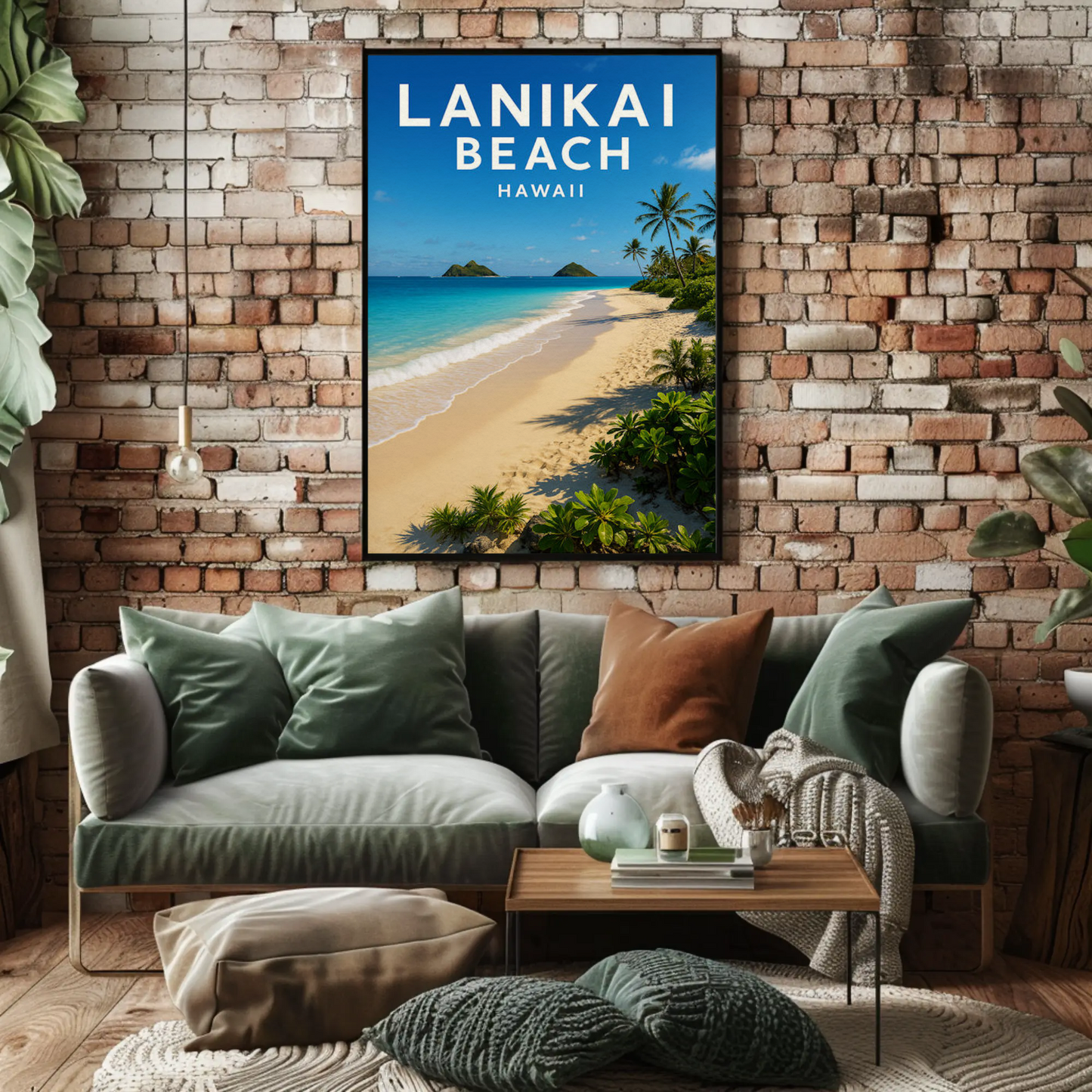 Lanikai Beach Hawaii Turquoise Waters Scenic Poster