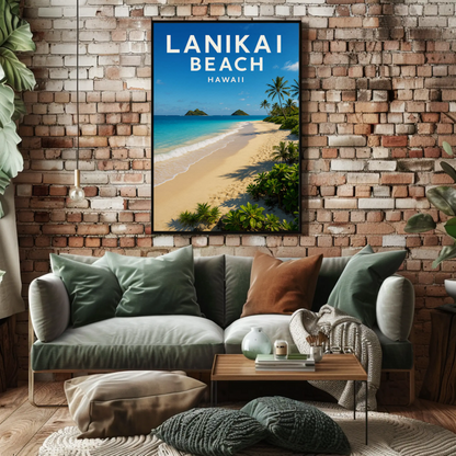 Lanikai Beach Hawaii Turquoise Waters Scenic Poster